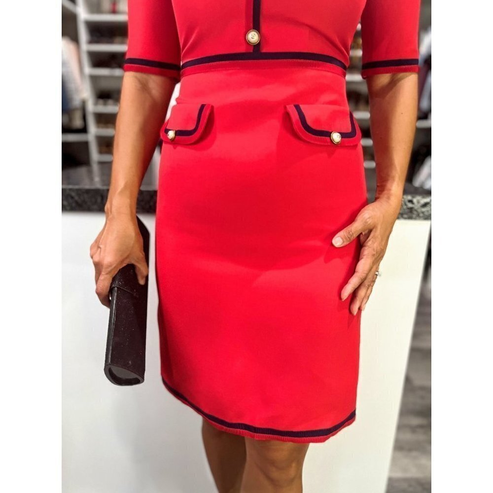Gucci Red Wool Silk Sheath Classic Red Dress $2,800 - Picture 5 of 17